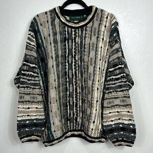 Tundra Canada Vintage Sweater Coogi-like 3D Knit Crew Pullover Size XL